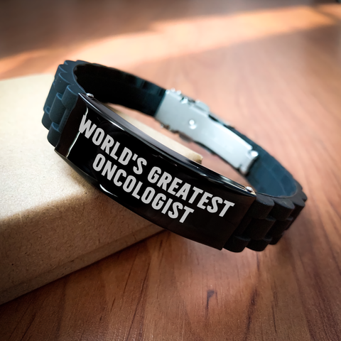 Image of Funny Oncologist Gifts from Friends for World's Greatest Oncologist Glide lock Clasp Bracelet - Mother's Day Unique Gifts - Image 2