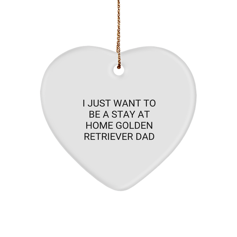 Image of Golden Retriever Dad Gifts: Funny Stay At Home Golden Retriever Dog Gifts for Christmas - Heart Ornament for Golden Retriever Lovers - Unique Gifts for Dog Parents from Mom to Dad - Image 1