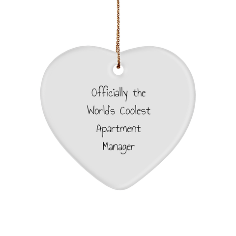 Image of Cool Apartment Manager Heart Ornament Gifts from Friends and Family for Christmas - Image 1