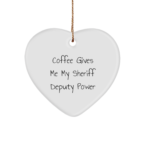 Image of Sheriff Deputy Power Heart Ornament Gifts from Men to Sheriff Deputy for Christmas - Image 1