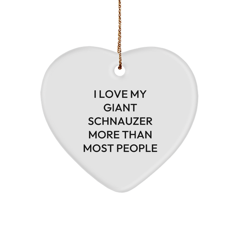 Image of I Love Giants, Gifts for Giant Schnauzer Dog Parents, Heart Ornament for Christmas - Image 1