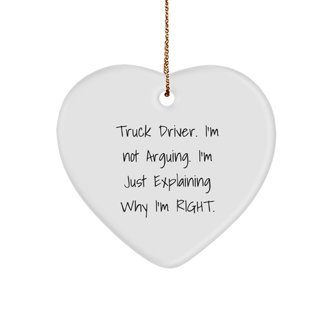 Image of Funny Truck Driver Gifts: Inspirational Heart Ornament for Christmas Unique Presents from Friends to Truck Driver Buddies - Image 1