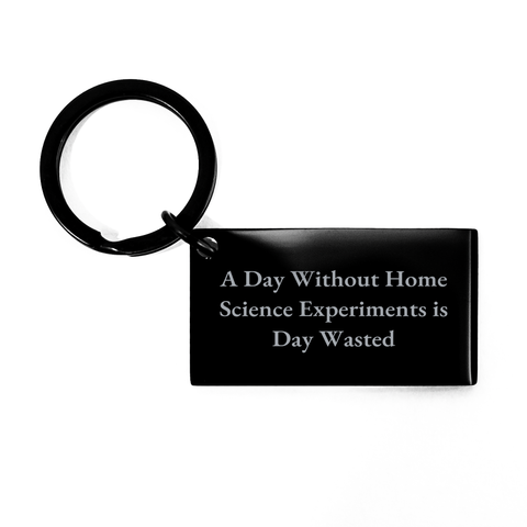 Image of Home Science Experiments Enthusiast's Keychain, Funny Quote, Black Stainless Steel, Father's Day Unique Gifts from Family to Home Science Experiments Men - Image 1