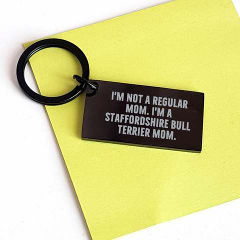 Image of Staffordshire Bull Terrier Dog Keychain, Funny Quote Gifts from Mom to Dad, Unique Father's Day Unique Gifts for Men, Cute Staffordshire Bull Terrier Dog Lovers - Image 3