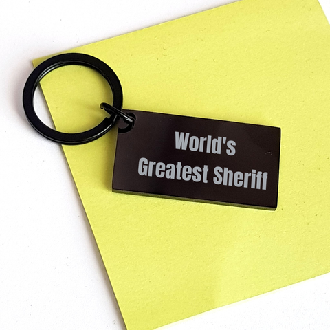 Image of World's Greatest Sheriff Funny Sheriff Keychain Gifts for Sheriff Lovers on Mother's Day Unique Gifts from Family - Image 3