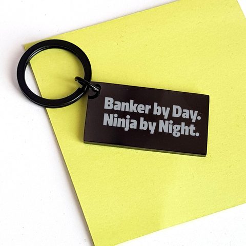 Image of Banker Gifts, Banker Keychain, Funny Quote, Father's Day Unique Gifts from Men to Banker - Image 3
