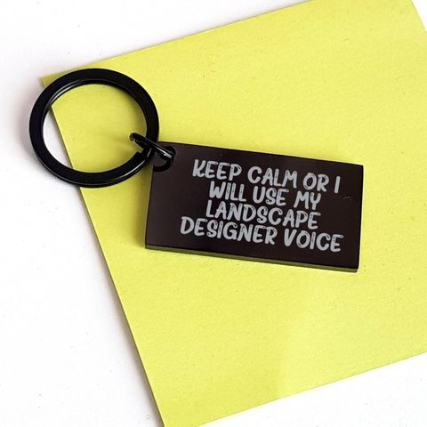 Image of Landscape Designer Humor Keychain, Funny Gifts from Men to Landscape Designers, Keep Calm Keychain for Dad's Special Day - Image 3