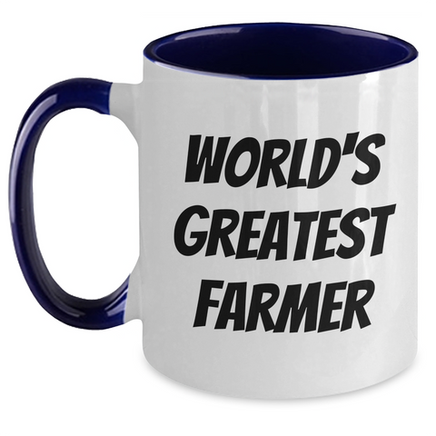 Image of Funny Farmer Gifts from Men to World's Greatest Farmer on Mother's Day - Two Tone Coffee Mug - Main