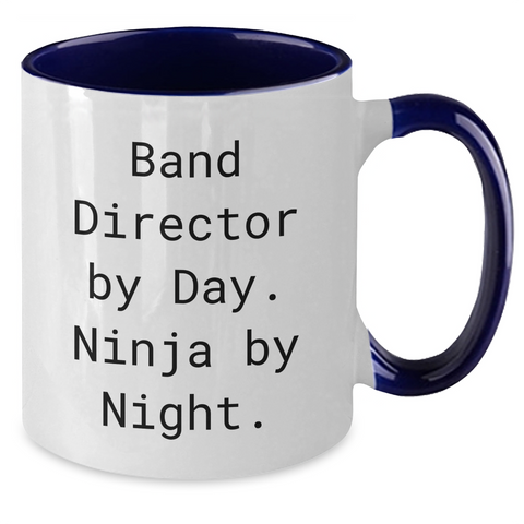 Image of Funny Band Director Gifts from Men - Band Director By Day, Ninja By Night. Two Tone Coffee Mug for Father's Day - Additional