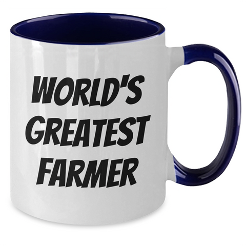 Image of Funny Farmer Gifts from Men to World's Greatest Farmer on Mother's Day - Two Tone Coffee Mug - Additional