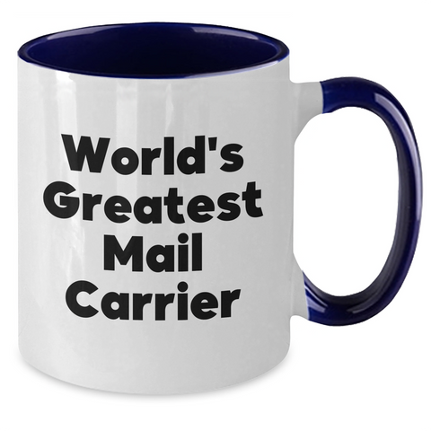Image of Funny Mail Carrier Gifts from Men to Women - World's Greatest Mail Carrier Two Tone Coffee Mug for Mother's Day Unique Gifts - Additional