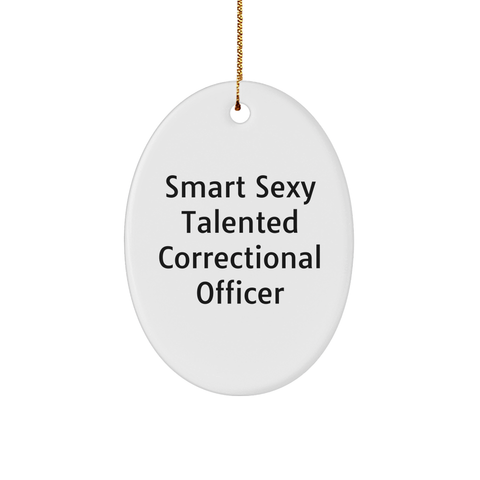 Image of Smart Sexy Talented Correctional Officer Oval Ornament Gifts from Friends and Family for Christmas - Image 1
