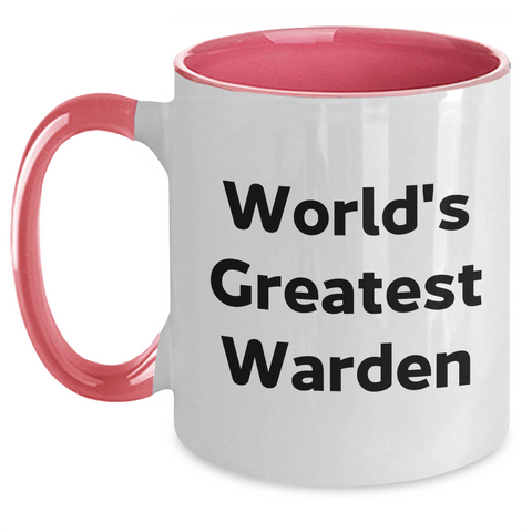 Image of Warden Gifts from Men - Inspirational Two Tone Coffee Mug, Funny Quote, Mother's Day Unique Gifts for Warden, Women, Friends, Coworkers, Family - Main