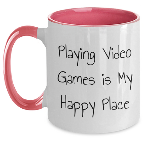 Image of Funny Playing Video Games Quote Two Tone Coffee Mugs Gifts from Dad for Him on Father's Day - Black and White, Red and White, Navy and White, Pink and White Options - Main