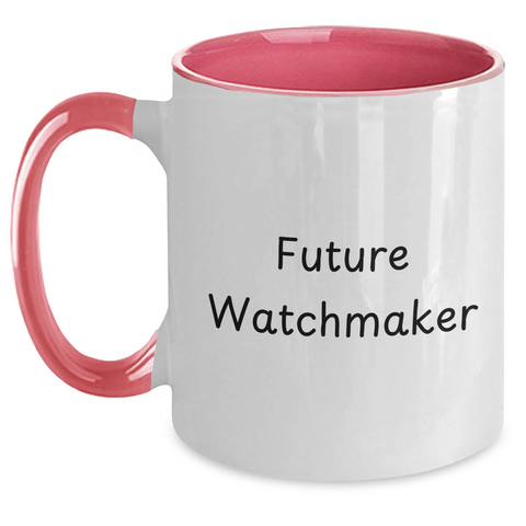 Image of Funny Watchmaker Gifts for Him - Future Watchmaker Quote on Two Tone Coffee Mug, Perfect Father's Day Unique Gift from Men to Watchmaker Friends - Main