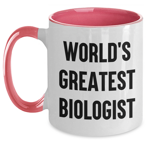 Image of Funny World's Greatest Biologist Gifts for Him from Friends, Unique Two Tone Coffee Mug for Graduation - Main