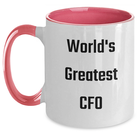 Image of Funny CFO Gifts from Friends - World's Greatest CFO Quote on Two Tone Coffee Mug for Mother's Day - Main