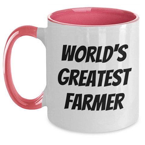 Image of Funny Farmer Gifts from Men to World's Greatest Farmer on Mother's Day - Two Tone Coffee Mug - Main