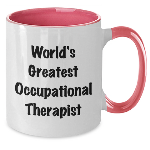 Image of Funny Occupational Therapist Gifts from Men to Mother's Day, Two Tone Coffee Mug with Inspirational Quote 'World's Greatest Occupational Therapist', Gifts for Occupational Therapist - Additional