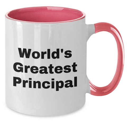 Image of Funny Principal Quotes Gifts from Men for World's Greatest Educator Two Tone Coffee Mug - Father's Day Unique Gifts - Additional