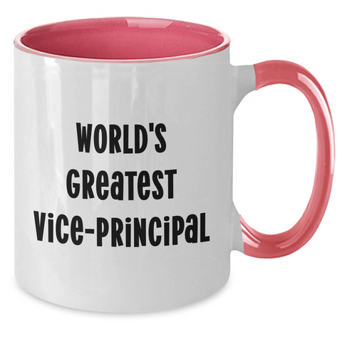 Image of Funny Vice-Principal Gifts from Friends - 'World's Greatest Vice-Principal' Two Tone Coffee Mug for Father's Day - Additional