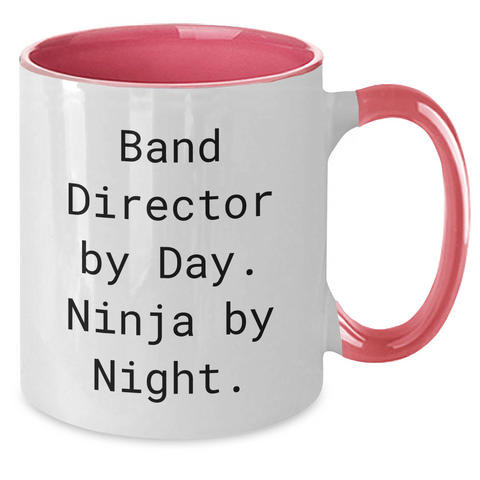 Image of Funny Band Director Gifts from Men - Band Director By Day, Ninja By Night. Two Tone Coffee Mug for Father's Day - Additional
