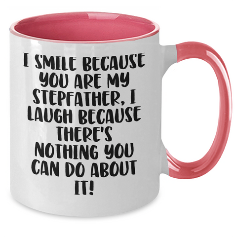 Image of Funny Stepfather Gifts, I Smile Because You Are My Stepfather, Two Tone Coffee Mug for Mother's Day - Additional