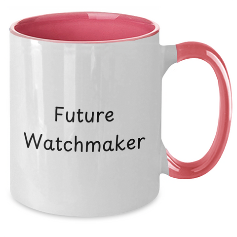 Image of Funny Watchmaker Gifts for Him - Future Watchmaker Quote on Two Tone Coffee Mug, Perfect Father's Day Unique Gift from Men to Watchmaker Friends - Additional