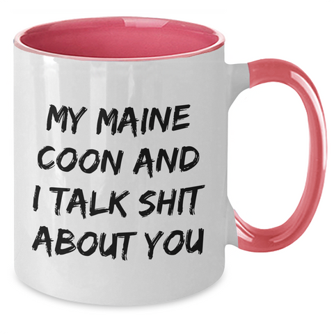 Image of Maine Coon Cat Lovers Gifts from Mom for Mother's Day - Funny Two Tone Coffee Mug - Additional