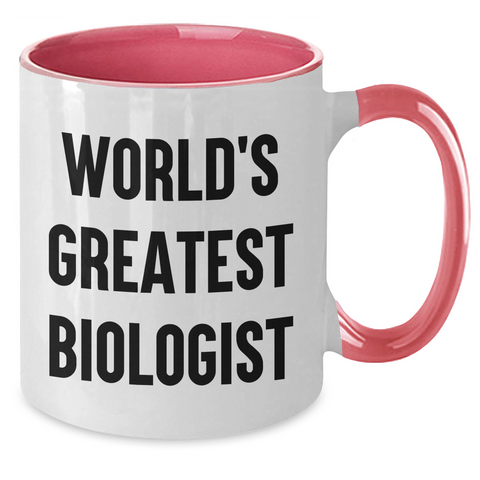 Image of Funny World's Greatest Biologist Gifts for Him from Friends, Unique Two Tone Coffee Mug for Graduation - Additional