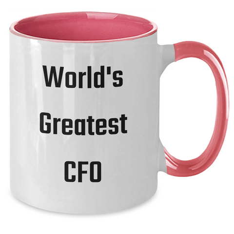 Image of Funny CFO Gifts from Friends - World's Greatest CFO Quote on Two Tone Coffee Mug for Mother's Day - Additional