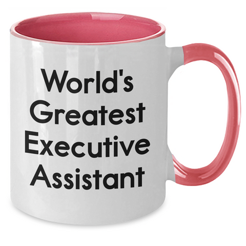 Image of Funny Executive Assistant Gifts from Men to World's Greatest Executive Assistants on Mother's Day - Two Tone Coffee Mug - Additional
