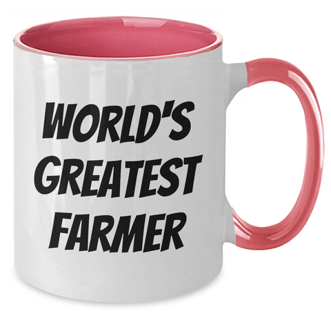 Image of Funny Farmer Gifts from Men to World's Greatest Farmer on Mother's Day - Two Tone Coffee Mug - Additional