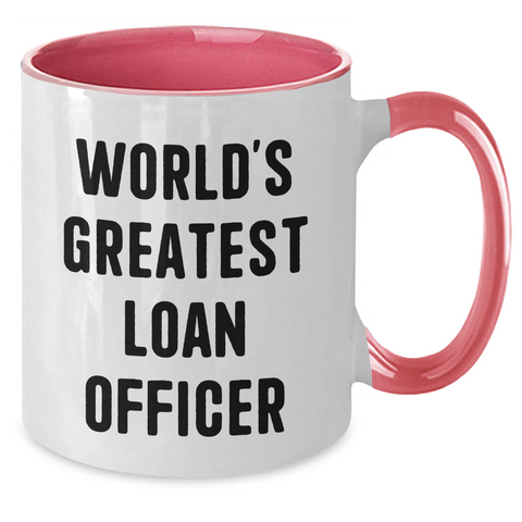 Image of Funny World's Greatest Loan Officer Gifts for Men or Women Graduation Unique Two Tone Coffee Mug, Gifts from Friends or Family - Additional