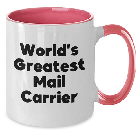 Image of Funny Mail Carrier Gifts from Men to Women - World's Greatest Mail Carrier Two Tone Coffee Mug for Mother's Day Unique Gifts - Additional