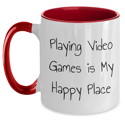 Image of Funny Playing Video Games Quote Two Tone Coffee Mugs Gifts from Dad for Him on Father's Day - Black and White, Red and White, Navy and White, Pink and White Options - Main