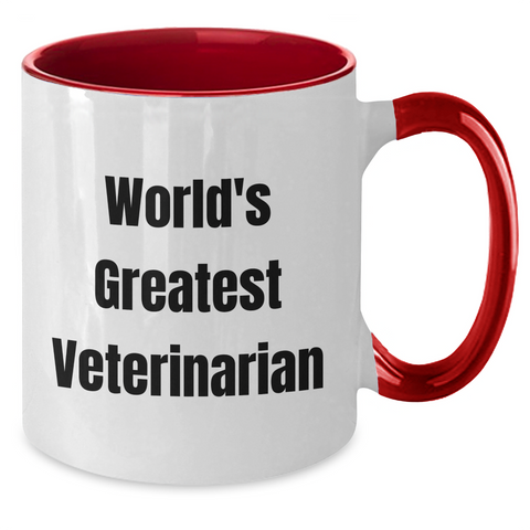 Image of Funniest Veterinarian Gifts from Men, World's Greatest Quote, Two Tone Coffee Mug for Mother's Day - Additional