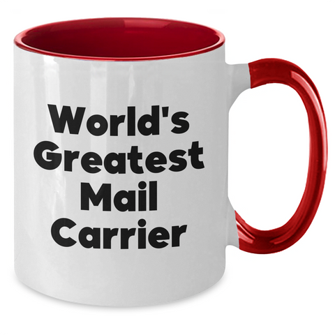 Image of Funny Mail Carrier Gifts from Men to Women - World's Greatest Mail Carrier Two Tone Coffee Mug for Mother's Day Unique Gifts - Additional