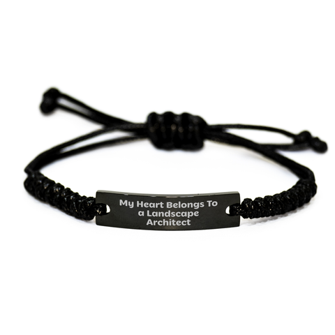 Image of Funny Landscape Architect Gifts for Men - 'My Heart Belongs To A Landscape Architect' Rope Bracelet from Friends, Coworkers, Family - Image 1
