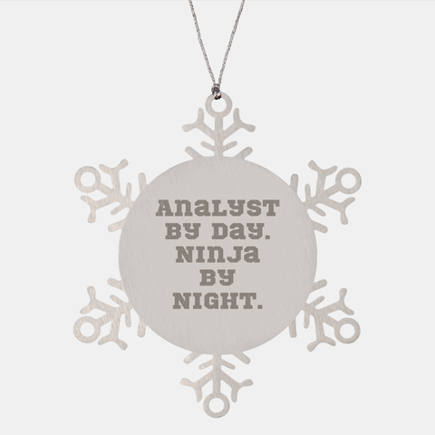 Image of Funny Analyst Gifts by Day, Ninja Snowflake Ornament by Night - Unique Christmas Unique Gifts from Coworkers to Men - Image 1