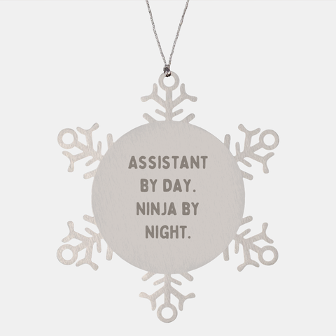 Image of Funny Snowflake Ornaments for Assistant by Day Ninja by Night, Gifts from Men to Coworkers and Friends for Christmas - Image 1