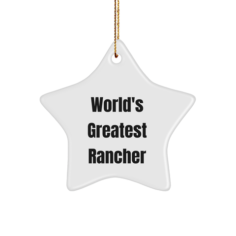 Image of Funny World's Greatest Rancher Star Ornament Gifts from Friends for Rancher Christmas Unique Gifts - Image 1