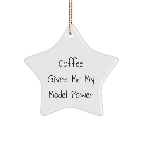 Image of Funny Model Gifts from Friends and Family - Star Ornament with Coffee Quote - Christmas Unique Presents - Image 1