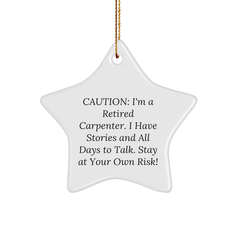 Image of Carpenter Star Ornament, Funny Gift for Christmas from Friends or Family - Image 1