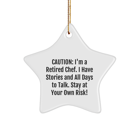 Image of Chef's Star Ornament, Funny Quote, Gift from Friends, Gift for Chef, Unique Christmas Unique Gift - Image 1