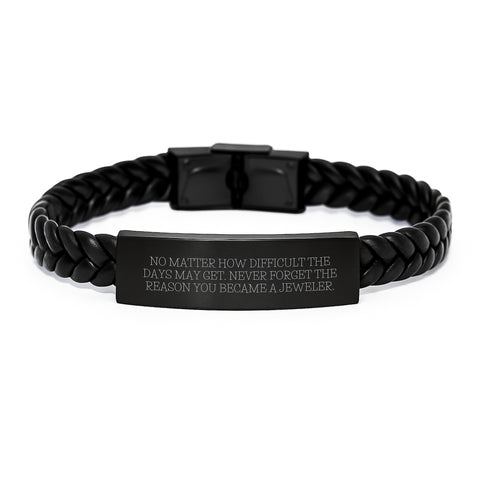 Image of Jeweler Gifts from Friends and Family - Inspirational Interlaced Leather Bracelet for Men and Women - Birthday Unique Gifts from Jeweler to Jeweler - Image 1