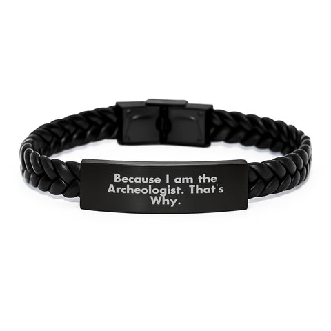 Image of Archeologist Inspired Interlaced Leather Bracelet, Funny Quote, Gifts for Archeologist Men, Gifts from Family for Father's Day Unique - Image 1