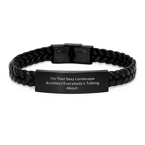 Image of Funny Landscape Architect Gifts, Unique Interlaced Leather Bracelet for Graduation, Gifts from Friends to Landscape Architect - Image 1