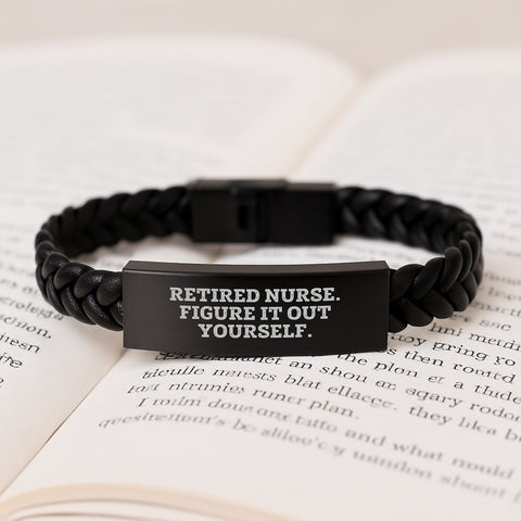 Image of Nurse Gifts for Retired Nurses - Interlaced Leather Bracelet with Funny Quote, Gifts from Men, Gifts for Nurse, Graduation Unique Gifts - Image 3