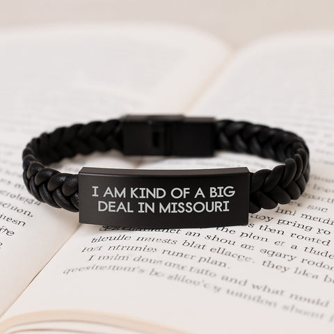 Image of Missouri Proud Interlaced Leather Bracelet, Funny Quote Gift for Men from Friends, Unique Christmas Unique Gifts for Women - Image 3